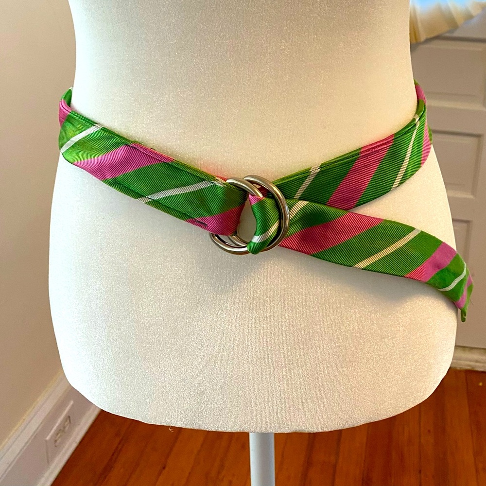 Preppy Silk Striped Belt